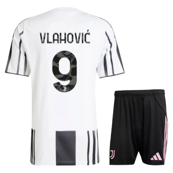 Fotbalový Dres Juventus Vlahović 9 Dětský Domácí Sada 2025-2026 Fotbalový Dres Juventus Vlahović 9 Dětský Domácí Sada 2025-2026