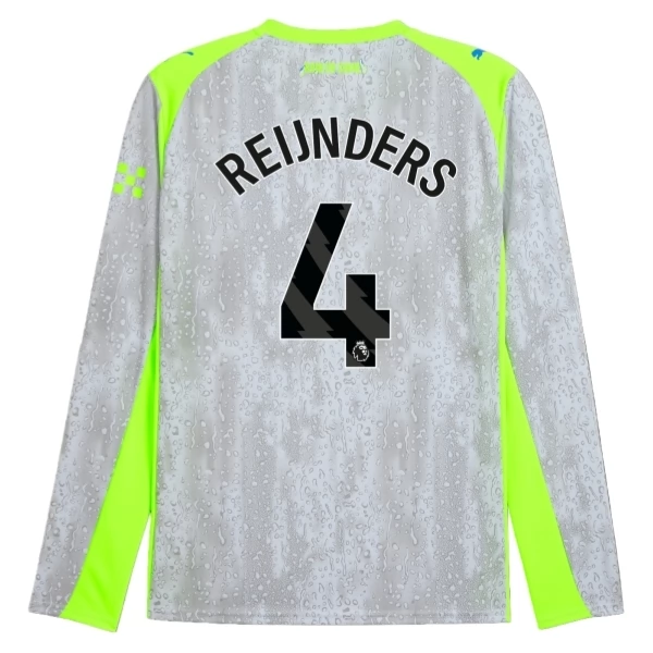 Fotbalový Dres Manchester City Reijnders 4 Alternativní Sada 2025-2026 Dlouhý Rukáv Fotbalový Dres Manchester City Reijnders 4 Alternativní Sada 2025-2026 Dlouhý Rukáv