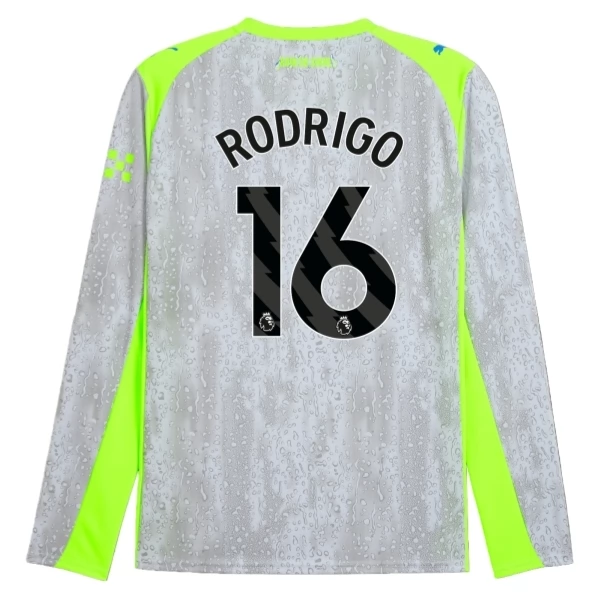 Fotbalový Dres Manchester City Rodrigo 16 Alternativní Sada 2025-2026 Dlouhý Rukáv Fotbalový Dres Manchester City Rodrigo 16 Alternativní Sada 2025-2026 Dlouhý Rukáv